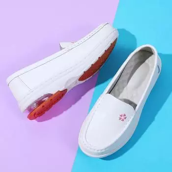 Женская обувь для медсестер, модные белые туфли, удобные женские кроссовки на толстой подошве, весенние повседневные туфли на плоской подошве, zapatillas 2024 34 розовый