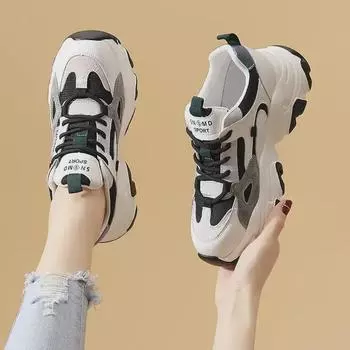 Женская обувь для пап 2024 года: Универсальная повседневная спортивная обувь на толстой подошве для осени и зимы 34