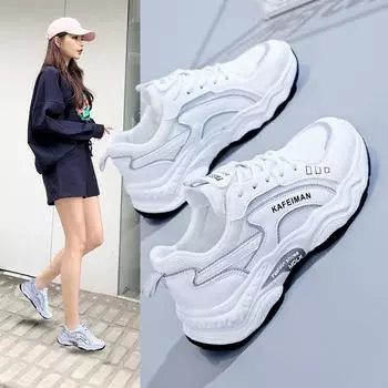 Женская обувь для папы, новинка осени 2023, дышащая обувь для бега, студенческая спортивная обувь, уличная фотография XQ311 35 белый