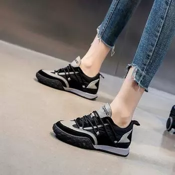 Женская обувь для папы знаменитостей в ИнтернетеМодная универсальная новая летняя спортивная повседневная обувь арганового цвета2023Ежегодная обувь на плоской подошве 35 Thin Version Botton чёрный