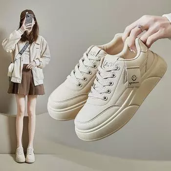 Женская обувь для скейтбординга, повседневные кроссовки на плоской подошве, легкие нескользящие кроссовки на шнуровке, прогулочная спортивная обувь из искусственной кожи для женщин, кроссовки