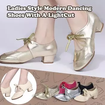 Женская обувь для современного танца с открытым носком, для латинских танцев, для квадратных танцев, с низким верхом, мягкая 39 бежевый