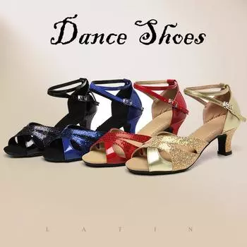 Женская обувь для танго/бальных/латиноамериканских танцев, профессиональная танцевальная обувь для сальсы на каблуке для девочек, женская обувь 5 см 34 красный