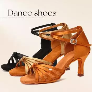Женская обувь для вечеринок, обувь для латинских танцев, сальса, танго, обувь для тренировок в помещении 5cm-34 чёрный