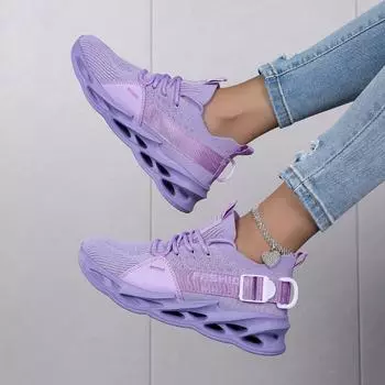 Женская обувь Дышащие кроссовки Повседневная обувь Студенческая обувь для бега Lover Walking Running Sport Shoes 35 фиолетовый