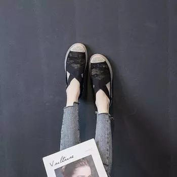 Женская обувь Fisherman Shoes Flat Single Shoes 34 чёрный