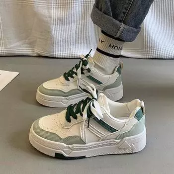 Женская обувь High Street, маленькие белые туфли, детская универсальная обувь для студентов, весна и осень 2025, новая модная спортивная обувь, универсальная повседневная обувь для сноуборда 35 светло-зеленый