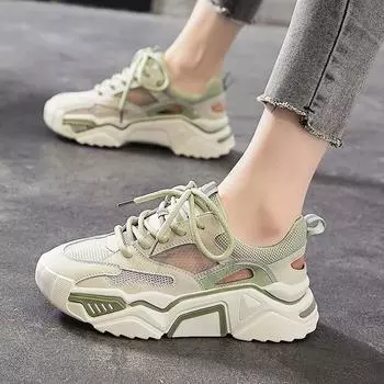 Женская обувь из дышащей сетки из Южной Кореи. Весенняя обувь из полой сетки. Новая модная спортивная обувь. 35