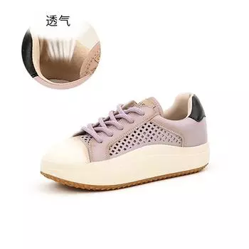 Женская обувь из натуральной кожи, летние новые маленькие белые туфли 2025 года, универсальная повседневная обувь, туфли с толстой подошвой и большим носком, ретро-обувь для женщин 35