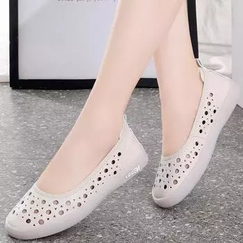 Женская обувь из натуральной кожи, модная повседневная обувь без шнуровки на мягкой подошве для женщин, летняя дышащая женская спортивная обувь на открытом воздухе 5