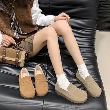 Женская обувь из натуральной кожи, мягкая повседневная обувь, весенние туфли-лоферы без застежек, замшевые туфли на плоской подошве, повседневная обувь на плоской подошве, zapatos de mujer, мода 35