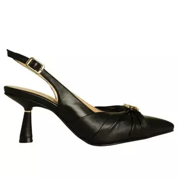 Женская обувь из натуральной кожи на высоком каблуке особого дизайна