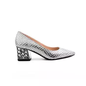 Женская обувь из натуральной кожи на высоком каблуке особого дизайна