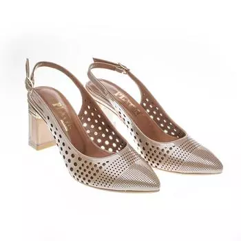 Женская обувь из натуральной кожи на высоком каблуке особого дизайна