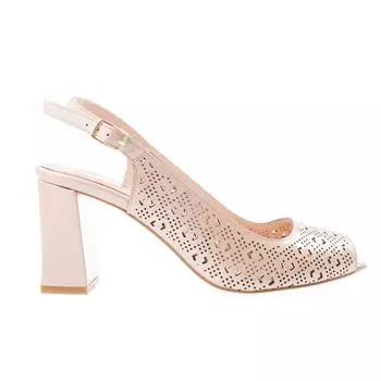 Женская обувь из натуральной кожи на высоком каблуке особого дизайна