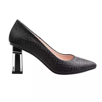 Женская обувь из натуральной кожи на высоком каблуке особого дизайна