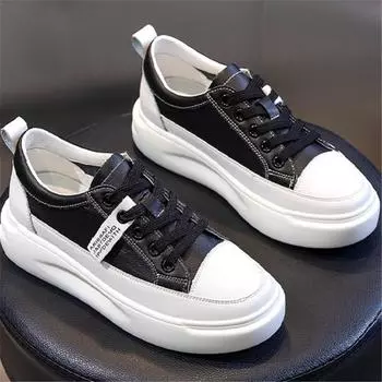 Женская обувь из натуральной кожи на плоской подошве, туфли на платформе, кроссовки с круглым носком, повседневные туфли на шнуровке, женская зимняя коллекция осень 41 35
