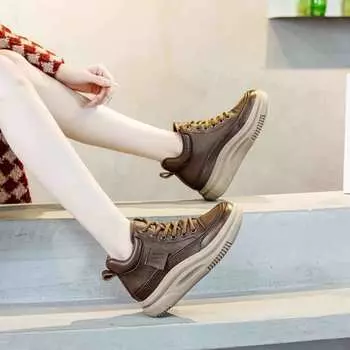 Женская обувь из воловьей кожи Head Layer, зимняя, новая, с высоким берцем, повседневная обувь, женская обувь в стиле ретро для сноуборда, спортивная обувь 35 коричневый