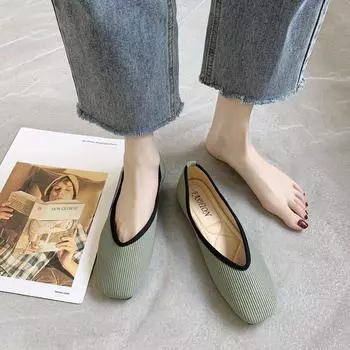 Женская обувь Kawaii Green Flat White Cute Slip on Shoes для женщин Vulcanized Offer Daily Routine Summer 2024 Shoes Trends Korean 35