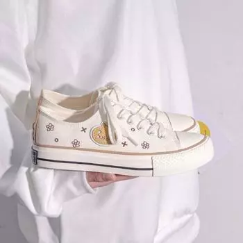 Женская обувь Kawaii Low Ladies Shoes Canvas Ladies Shoes Canvas Ladies Boots Cute Autumn Light Style Price Fashion 2024 Cheap High Quality Shoes 35