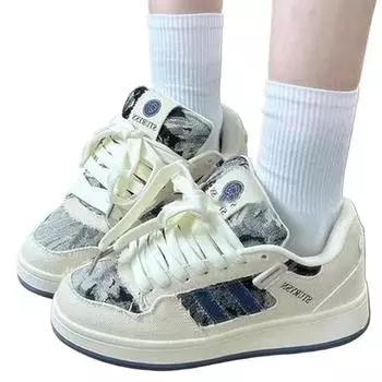 Женская обувь класса люкс Zapatillas Deportivas Mujer Man Skateboard Bread Shoes Retro National Trend Sport Shoes Board Women Skate Sneakers 35 синий