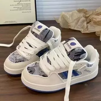 Женская обувь класса люкс Zapatillas Deportivas Mujer Man Skateboard Bread Shoes Retro National Trend Sport Shoes Board Women Skate Sneakers 36 синий