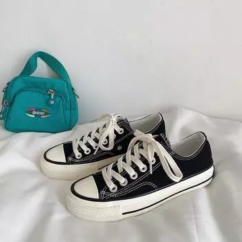 Женская обувь Классическая копия парусиновой обуви Женские низкие студенческие туфли для досок Универсальная тканевая обувь Повседневная обувь 35