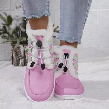 Женская обувь Классические зимние теплые легкие зимние ботинки женские удобные ботинки на платформе ручной работы женские ботинки до щиколотки Botas De Mujer 36 розовый
