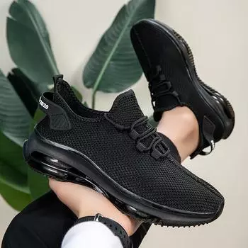 Женская обувь Кокосовые туфли Новогодняя ткань Поверхность Дышащая Спорт Повседневная Однотонная мода 39 чёрный