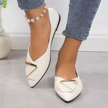 Женская обувь Кожаные сандалии с острым носком на плоской мягкой подошве Модная прочная нескользящая обувь для дома и улицы Удобная обувь 35