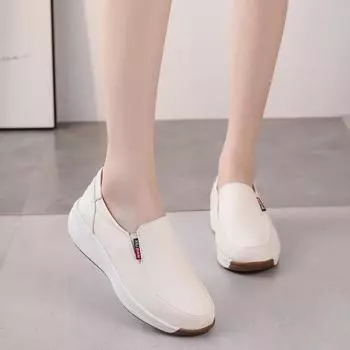 Женская обувь, кроссовки, удобные повседневные дышащие лоферы для вождения, обувь для девочек, обувь на толстой подошве, большие размеры EU: 35 чёрный