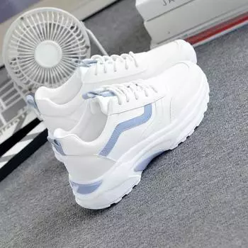 Женская обувь Кроссовки Женские универсальные весенние и осенние повседневные туфли на плоской подошве Белые туфли Женские осенние новые студенческие туфли 35 небесно-голубой