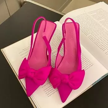 Женская обувь, летние сандалии из флока с острым носком и босоножками на высоком каблуке для женщин, женские туфли-лодочки на шпильке 36 чёрный