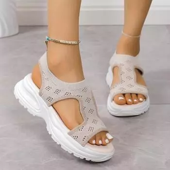 Женская обувь Летние удобные повседневные спортивные сандалии Женские пляжные босоножки на танкетке Женские босоножки на платформе Римские сандалии 35