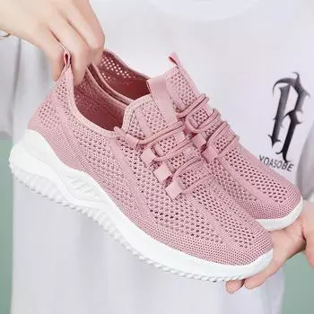 Женская обувь Летняя дышащая обувь Детская обувь Легкая мягкая подошва Одиночные туфли Сетчатая ажурная повседневная спортивная обувь 36