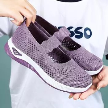 Женская обувь Лето, Одиночные туфли, Тканевые туфли, Легкие прогулочные туфли 36 чёрный