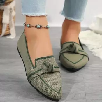 Женская обувь Лоферы Балетки с завязками-бабочками Острый носок Босоножки без застежек Повседневная обувь на плоской подошве Роскошная женская обувь 36-43 36