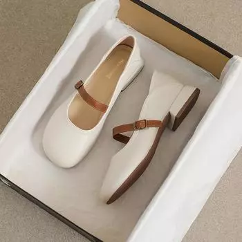 Женская обувь Мэри Джейн, модный брендовый дизайн, для офиса и банкета, весна и осень, повседневная верхняя одежда, большой размер 41–43, низкий каблук 35