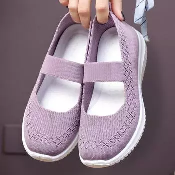 Женская обувь, матерчатая обувь, дышащая обувь, прямой ремешок, нескользящая обувь для пожилых людей, обувь для мам 36 чёрный