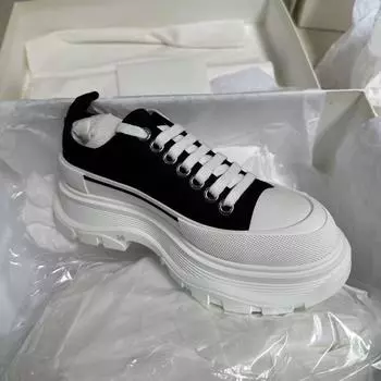 Женская обувь McQueen весна 2024 года на платформе для пап: Белые, увеличивающие рост, на толстой подошве, повседневные и унисекс. 39