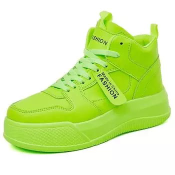 Женская обувь MCTIN, весенне-осенние массивные кроссовки на шнуровке, повседневные высокие прогулочные туфли для пар 37 белый