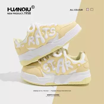 Женская обувь мирового уровня, новые повседневные туфли для скейтбординга, оригинальный дизайн, студенческий тренд, толстая подошва, увеличивающая высоту скейтбординга, ZHQ68023 35