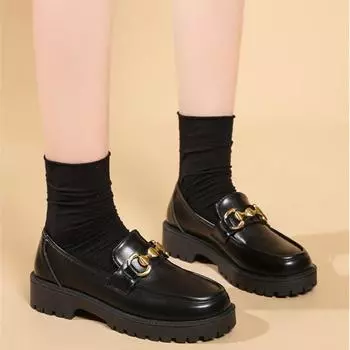 Женская обувь, модная повседневная удобная металлическая однотонная уличная женская обувь на плоской подошве с круглым носком, на платформе, Мэри Джейн 35