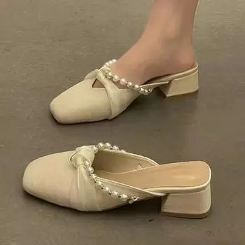 Женская обувь, модные сабо, женские тапочки, милые элегантные повседневные тапочки, женская обувь, однотонная женская обувь 34