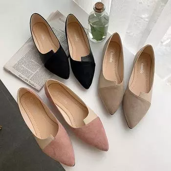 Женская обувь Модные туфли-лодочки Splice Mule Flats Острый носок Ballerina Flat Shoes Повседневная обувь Slip on Mujer Loafers 35 розовый