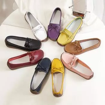 Женская обувь, мокасины, удобная повседневная обувь для вождения, красочные фиолетовые туфли для девочек, туфли-лодочки, лоферы больших размеров EU: 35 чёрный