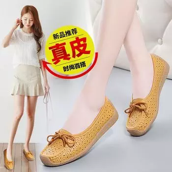 Женская обувь Мокасины Женские туфли на плоской подошве Лоферы из натуральной кожи Женские туфли Slip on Ballet Bowtie Женские туфли zapatos mujer 35 чёрный