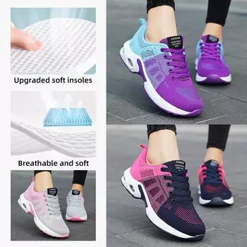Женская обувь мягкая подошва не устает ноги импортная торговля новая повседневная обувь легкая женская обувь на шнуровке воздушная подушка спортивная обувь женская 36