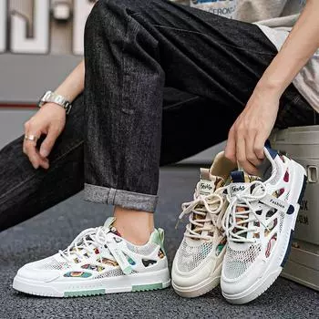 Женская обувь Мужская обувь Обувь для танцев Спортивная обувь Уличная обувь с дышащей сеткой Женские кроссовки Обувь с широким носком 39 синий