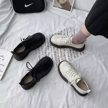 Женская обувь на каблуке с круглым носком, универсальная женская обувь, оксфорды, униформа, туфли JK, студенческая повседневная обувь Мэри Джейн 35 чёрный